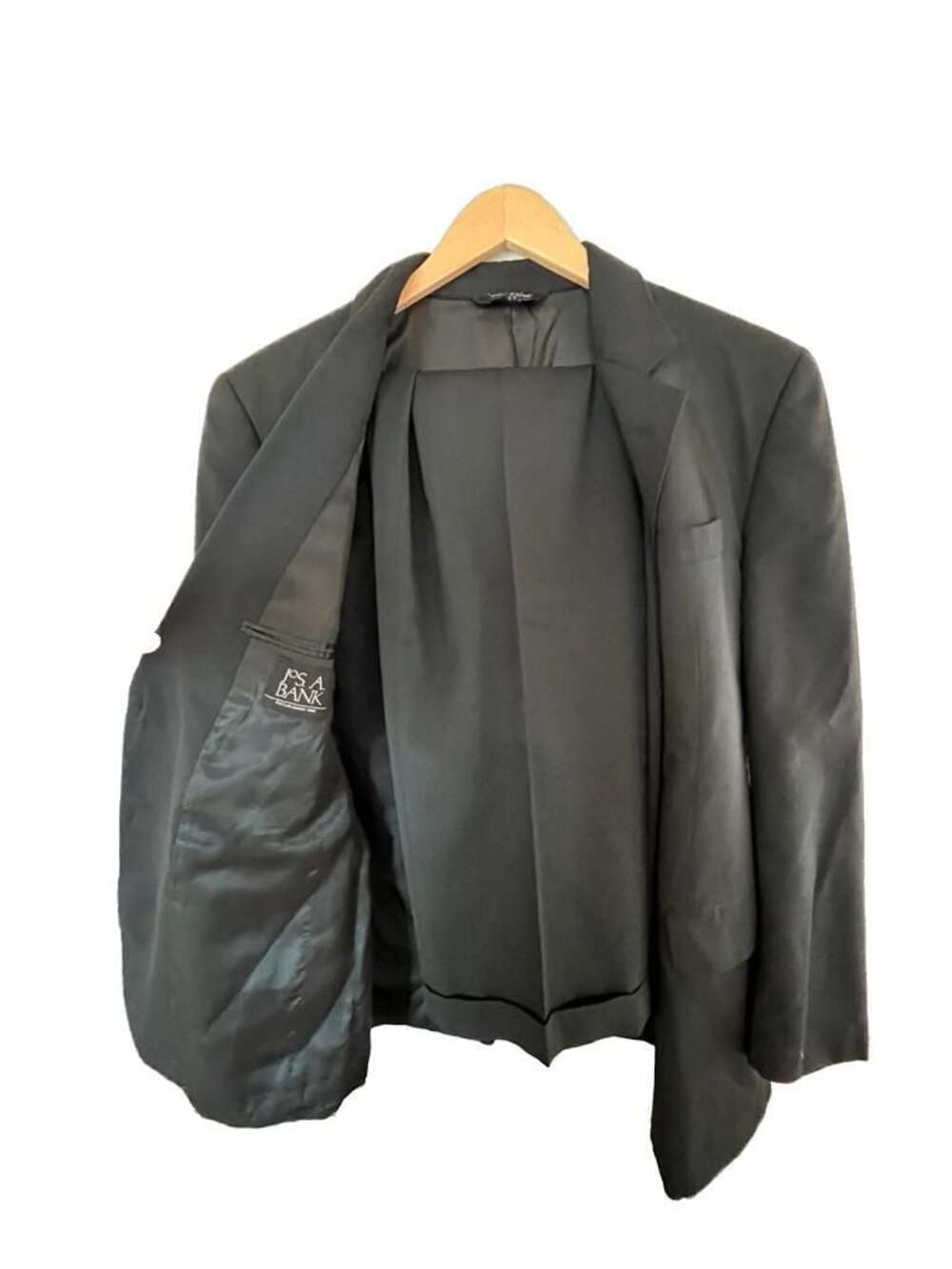 Jos. A. Bank, Cashmere Wool Blend, Men's 40R Suit Jacket/34R Pants, Black